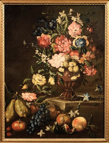"Natura morta con vaso di fiori e Frutta"